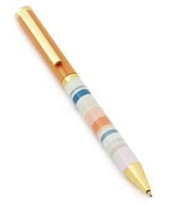 Hallmark Peach And Pastel Striped Pen