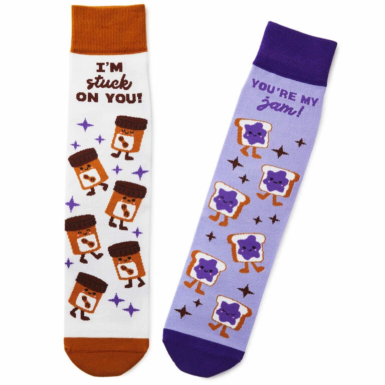 Hallmark Peanut Butter And Jelly Better Together Funny Crew Socks 1 Hallmark Peanut Butter And Jelly Better Together Funny Crew Socks