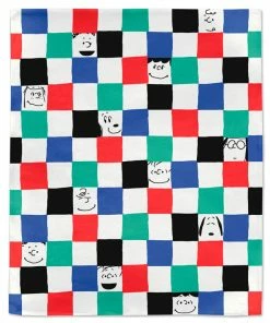Hallmark Peanuts® Gang Checkered Throw Blanket, 50x60 5 Hallmark Peanuts® Gang Checkered Throw Blanket, 50x60 -Department Store Shop Peanuts Gang Faces and Colored Squares Blanket 1PAJ3534 03