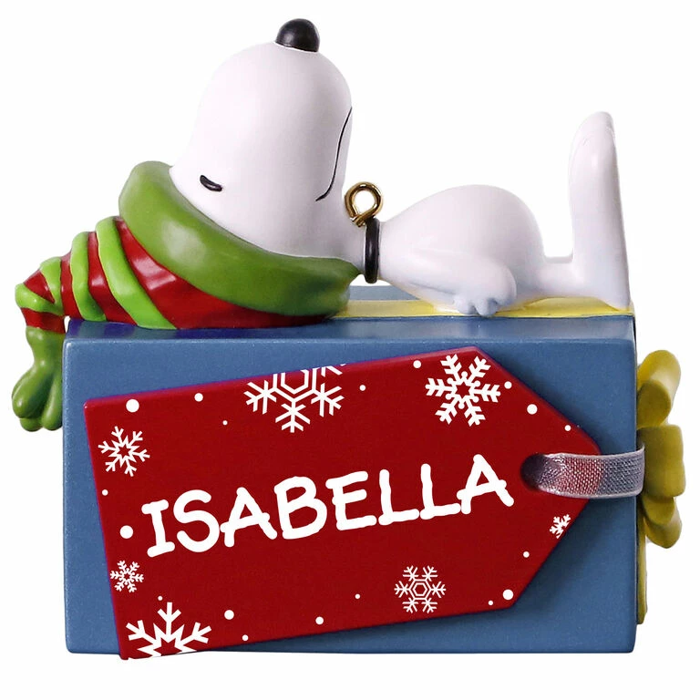 Peanuts® Snoopy Christmas Present Personalized Ornament 1 Peanuts® Snoopy Christmas Present Personalized Ornament
