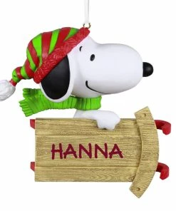 Hallmark Peanuts® Sledding With Snoopy Personalized Ornament