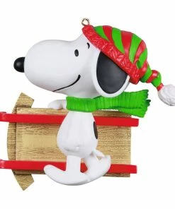 Hallmark Peanuts® Sledding With Snoopy Personalized Ornament -Department Store Shop Peanuts Snoopy With Sled Personalized Keepsake Ornament 2499QHE2002B1 06