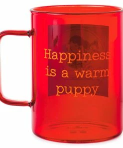 Hallmark Peanuts® Happiness Is A Warm Puppy Glass Mug, 20 Oz. -Department Store Shop Peanuts Snoopy and Lucy Hug Red Glass Mug 1PAJ3547 02