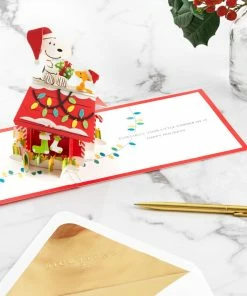 Hallmark Peanuts® Snoopy Joy To The World 3D Pop-Up Christmas Card -Department Store Shop Peanuts Snoopy and Woodstock 3D PopUp Christmas Card 1499IXC8994 07