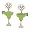 Pearl Cluster And Margarita Glass Drop Earrings