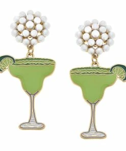 Pearl Cluster And Margarita Glass Drop Earrings