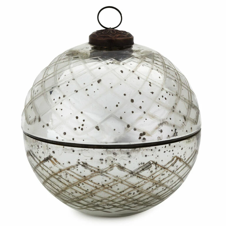 Hallmark Fresh-Cut Pine Mercury Glass Ball Ornament Candle 1 Hallmark Fresh-Cut Pine Mercury Glass Ball Ornament Candle