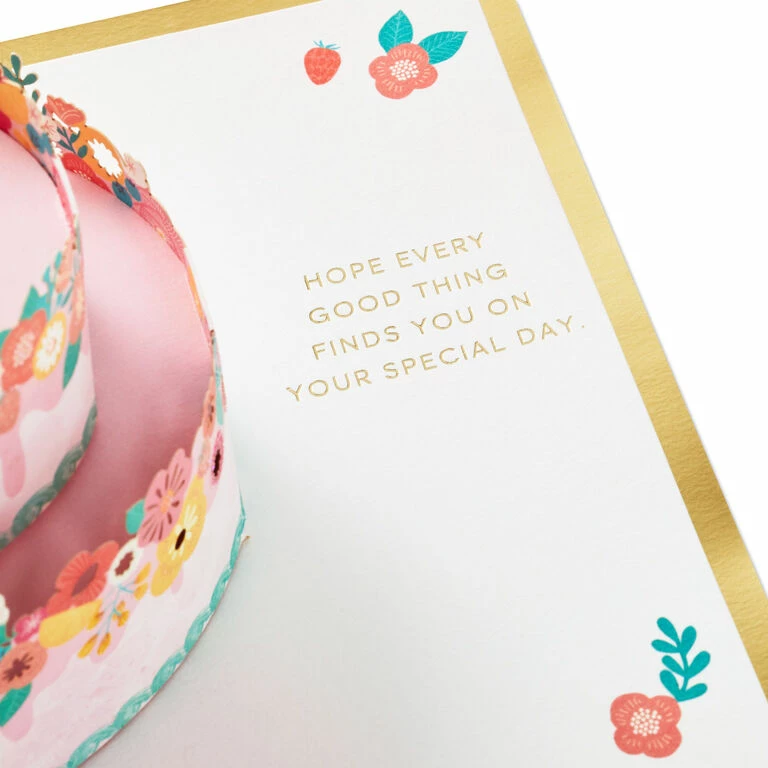 Hallmark Every Good Thing Floral Cake 3D Pop-Up Birthday Card 3 Hallmark Every Good Thing Floral Cake 3D Pop-Up Birthday Card - Image 3