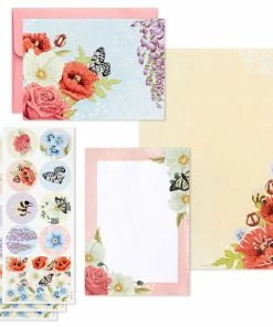 Hallmark Pink Floral Stationery Set And Desk Organizer Box 8 Hallmark Pink Floral Stationery Set And Desk Organizer Box -Department Store Shop Pink Floral Stationery Set and Note Cards in Box 5STZ1186 03