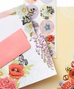 Hallmark Pink Floral Stationery Set And Desk Organizer Box 9 Hallmark Pink Floral Stationery Set And Desk Organizer Box -Department Store Shop Pink Floral Stationery Set and Note Cards in Box 5STZ1186 04