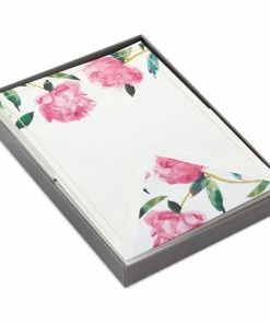 Hallmark Pink Peonies Stationery Set, Box Of 20