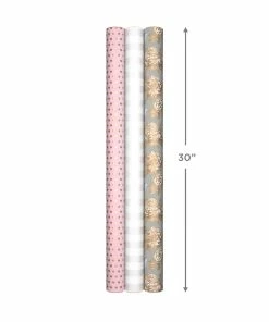 Hallmark Pink And Gray 3-Pack Wrapping Paper, 85 Sq. Ft. Total 15 Hallmark Pink And Gray 3-Pack Wrapping Paper, 85 Sq. Ft. Total -Department Store Shop Pink and Gray 2 Standard 1 Foil 3Pack Gift Wrap 5EWR6421 08