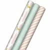Hallmark Pink And Mint Assorted 3-Pack Christmas Wrapping Paper, 120 Sq. Ft.