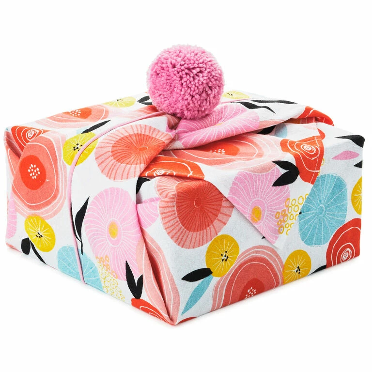 Hallmark 26" Modern Floral Fabric Gift Wrap With Elastic Band 1 Hallmark 26" Modern Floral Fabric Gift Wrap With Elastic Band