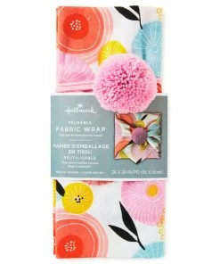 Hallmark 26" Modern Floral Fabric Gift Wrap With Elastic Band 11 Hallmark 26" Modern Floral Fabric Gift Wrap With Elastic Band -Department Store Shop PinkandOrange Floral Square Flat Wrapping Cloth 1299EJR6378 06