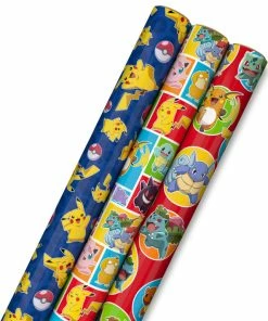Hallmark Assorted Pokémon Wrapping Paper 3-Pack, 60 Sq. Ft.