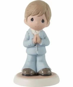 Precious Moments Blessings On Your First Communion Brunette Boy Figurine, 5.3"