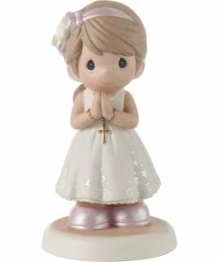 Precious Moments Blessings On Your First Communion Brunette Girl Figurine, 5.3"