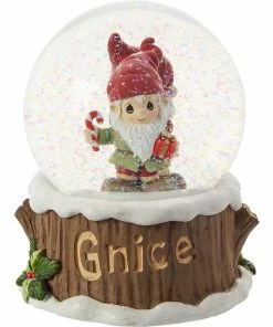 Precious Moments Gnaughty Or Gnice Gnomes Musical Snow Globe, 5.5"
