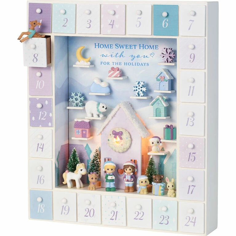 Precious Moments Winter Moments Light-Up Advent Calendar, 11.8" 2 Precious Moments Winter Moments Light-Up Advent Calendar, 11.8" - Image 2