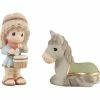 Precious Moments Little Drummer Boy And Donkey Figurines, Set Of 2