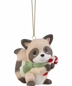 Precious Moments Spreading Christmas Cheer Raccoon Ornament, 2.8"