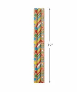 Hallmark Primary Birthday 3-Pack Kraft Wrapping Paper, 105 Sq. Ft. Total -Department Store Shop Primary Birthday 3Pack Kraft Wrapping Paper 5EWR6409 03