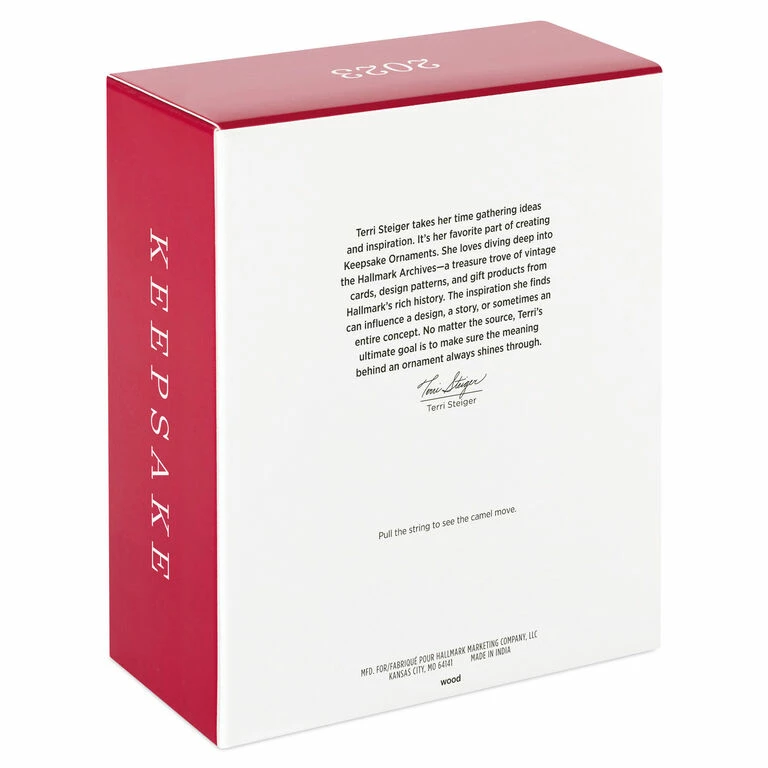 Hallmark Pull-String Camel With Santa Wood Ornament 5 Hallmark Pull-String Camel With Santa Wood Ornament - Image 5