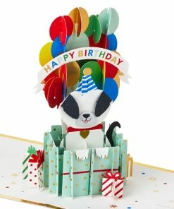 Hallmark It's Your Day Puppy In Present 3D Pop-Up Birthday Card