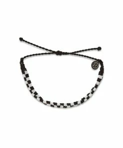 Pura Vida Black Woven Seed Bead Checkerboard Bracelet