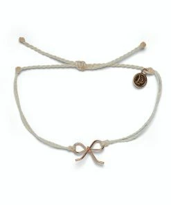 Pura Vida Ivory And Rose Gold Bow Charm Bracelet