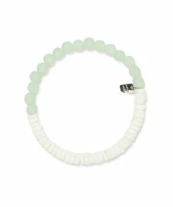 Pura Vida Puka Shell And Frosted Bead Stretch Bracelet
