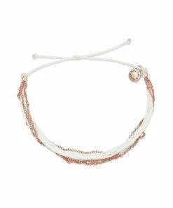 Pura Vida Multistrand White And Rose Gold Chain Bracelet