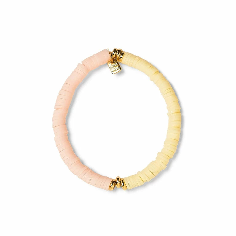 Pura Vida Darling Yellow And Peach Stretch Bracelet 1 Pura Vida Darling Yellow And Peach Stretch Bracelet