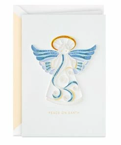 Hallmark Peace On Earth Angel Quilled Paper Handmade Christmas Card