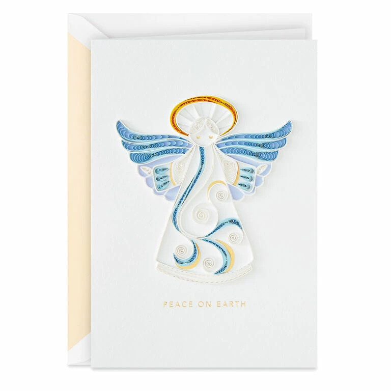 Hallmark Peace On Earth Angel Quilled Paper Handmade Christmas Card 1 Hallmark Peace On Earth Angel Quilled Paper Handmade Christmas Card