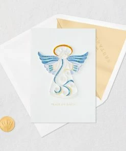 Hallmark Peace On Earth Angel Quilled Paper Handmade Christmas Card 12 Hallmark Peace On Earth Angel Quilled Paper Handmade Christmas Card -Department Store Shop Quilled Paper Peace Angel Handmade Christmas Card 1299IXC7334 05