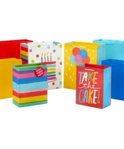 Hallmark Birthday Rainbow 8-Pack Gift Bags, Assorted Sizes And Designs