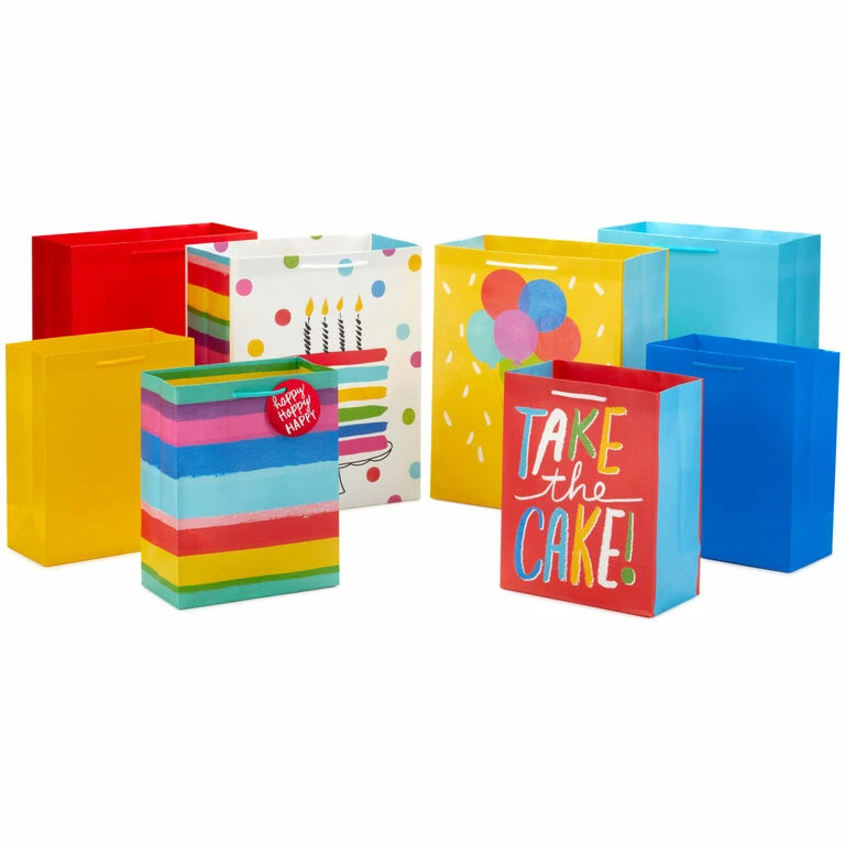Hallmark Birthday Rainbow 8-Pack Gift Bags, Assorted Sizes And Designs 1 Hallmark Birthday Rainbow 8-Pack Gift Bags, Assorted Sizes And Designs