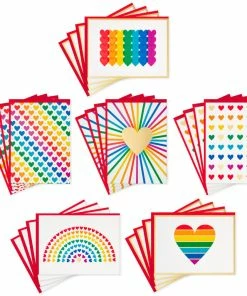 Hallmark Rainbow Hearts Boxed Blank Notes Assortment, Pack Of 24