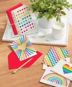 Hallmark Rainbow Hearts Boxed Blank Notes Assortment, Pack Of 24 -Department Store Shop Rainbow Hearts Assorted Boxed Blank Note Cards 5STZ1178 05