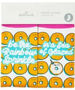 Hallmark Rainbow Sprinkle Donuts Fun Crew Socks -Department Store Shop Rainbow Sprinkle Donuts Novelty Crew Socks 1SOX2070 02