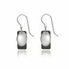 Silver Forest Rectangle And Oval Layered Silver-Tone Drop Earrings