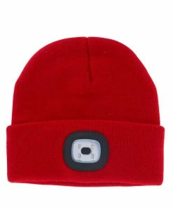 Red Night Scope Rechargeable LED Beanie Hat