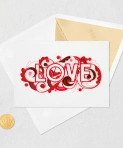 Hallmark With All My Heart Quilled Paper Handmade Love Card 12 Hallmark With All My Heart Quilled Paper Handmade Love Card -Department Store Shop Red Letters Quilled Paper Handmade Romantic Love Card 1299LAD2811 05