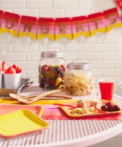 Hallmark Color Pop Party Decor Kit, Warm Ombré Stripe 5 Hallmark Color Pop Party Decor Kit, Warm Ombré Stripe -Department Store Shop Red Pink and Yellow Party Supplies Banner Decor 5CLP1015 03