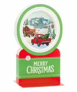 Hallmark Red Truck Snow Globe Musical 3D Pop-Up Christmas Card With Motion 11 Hallmark Red Truck Snow Globe Musical 3D Pop-Up Christmas Card With Motion -Department Store Shop Red Truck Snowglobe 3D PopUp Music Motion Christmas Card 1299XOD9992 03