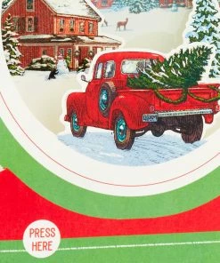 Hallmark Red Truck Snow Globe Musical 3D Pop-Up Christmas Card With Motion 13 Hallmark Red Truck Snow Globe Musical 3D Pop-Up Christmas Card With Motion -Department Store Shop Red Truck Snowglobe 3D PopUp Music Motion Christmas Card 1299XOD9992 05