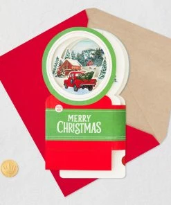 Hallmark Red Truck Snow Globe Musical 3D Pop-Up Christmas Card With Motion 14 Hallmark Red Truck Snow Globe Musical 3D Pop-Up Christmas Card With Motion -Department Store Shop Red Truck Snowglobe 3D PopUp Music Motion Christmas Card 1299XOD9992 06