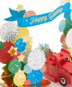 Hallmark Celebrating You Red Truck And Banner 3D Pop-Up Birthday Card -Department Store Shop Red Truck and Banner 3D PopUp Birthday Card 1299LAD2896 04